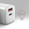 Зарядное устройство AXAGON 1xUSB QC3.0, 1xUSB-C PD20W White