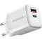 Зарядное устройство AXAGON 1xUSB-A QC4.0, 1xUSB-C PD30W PPS White