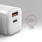Зарядное устройство AXAGON 1xUSB-A QC4.0, 1xUSB-C PD30W PPS White