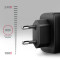 Зарядное устройство AXAGON 1xUSB-A QC4.0, 1xUSB-C PD45W PPS Black