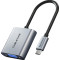 Адаптер CABLETIME 1080p 60Hz USB-C to VGA Black/Gray (CP17A)