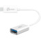 Кабель OTG J5CREATE USB3.1, USB-C Male to USB-A Female 0.1м White