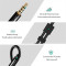 Кабель UGREEN AV141 mini-jack 3.5mm (M) - 2xmini-jack 3.5mm (F) 0.2м Black (30619)