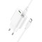 Зарядное устройство HOCO C109A Fighter 1xUSB-A, 1xUSB-C, PD20W, QC3.0 White w/Type-C cable (6942007656733)