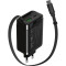 Зарядний пристрій CANYON OnCharge 65RC Build-In Cable USB-C, 1xUSB-A, 1xUSB-C, 65W Black (CNS-CURC65ACB)