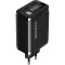 Зарядний пристрій CANYON OnCharge 65RC Build-In Cable USB-C, 1xUSB-A, 1xUSB-C, 65W Black (CNS-CURC65ACB)