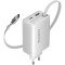 Зарядний пристрій CANYON OnCharge 65RC Build-In Cable USB-C, 1xUSB-A, 1xUSB-C, 65W White (CNS-CURC65ACW)