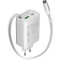 Зарядний пристрій CANYON OnCharge 65RC Build-In Cable USB-C, 1xUSB-A, 1xUSB-C, 65W White (CNS-CURC65ACW)