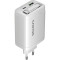 Зарядний пристрій CANYON OnCharge 65RC Build-In Cable USB-C, 1xUSB-A, 1xUSB-C, 65W White (CNS-CURC65ACW)