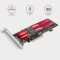 Адаптер AXAGON PCEM2-ND PCIe to 2xNVMe M.2