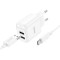 Зарядное устройство HOCO C141A Smart 2xUSB-A,10.5W White w/Type-C cable (6942007627917)