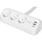 Мережевий фільтр DIGITUS DA-70626 White, 3 розетки, 1xUSB-C, 2xUSB, 1.5м