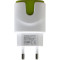 Зарядное устройство PATRON 2xUSB 2.0 2.1A/1A White/Green