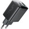 Зарядний пристрій ACEFAST A106 Fast Charge Wall Charger GaN PD45W (1xUSB-C, 1xUSB-A) Black