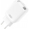 Зарядний пристрій XO QC17 1xUSB-C 30W Gallium Nitride Fast Charger w/Retractable Type-C Cable White (XO-QC17)