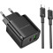 Зарядное устройство BOROFONE BA83A Flare Star Black w/Type-C to Lightning cable