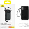 Повербанк BASEUS QPow 2 Dual-Cable Digital Display Fast Charge Power Bank 22.5W 20000mAh Black (P10055002113-00)