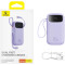 Повербанк BASEUS QPow 2 Dual-Cable Digital Display Fast Charge Power Bank 22.5W 20000mAh Purple (P10055002513-00)