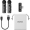 Бездротовий петличний мікрофон BOYA BY-V20 Next-Gen Dual-Channel Wireless Microphone Type-C Black