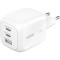 Зарядний пристрій BELKIN BoostCharge Pro 3-Ports GaN Wall Charger 70W White (WCH018HQWH)