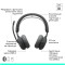 Гарнитура беспроводная LOGITECH Zone Wireless 2 ES Teams Version w/receiver Graphite (981-001493)