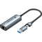 Адаптер VENTION USB Type-C/USB-A - Ethernet RJ45 1000Mb Gray (CFQHB)