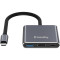 Порт-репликатор COLORWAY 3-in-1 USB-C to 1xHDMI, 1xUSB3.0, PD100W (CW-HUB08)