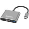 Порт-репликатор COLORWAY 3-in-1 USB-C to 1xHDMI, 1xUSB3.0, PD100W (CW-HUB08)