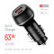 Автомобільний зарядний пристрій COLORWAY 1xUSB-C, 1xUSB-A, PD3.0, QC3.0, 63W Black (CW-CHA067PD-BK)