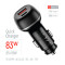Автомобільний зарядний пристрій COLORWAY 1xUSB-C, 1xUSB-A, PD3.0, QC3.0, 83W Black (CW-CHA068PD-BK)