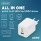 Зарядний пристрій DIGITUS GaN Charger, 2x USB-C, 1x USB-A, 100W White (DA-10304)