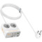 Мережевий фільтр HOCO AC28 Descanso White, 2 розетки, 2xUSB-C, 1xUSB-C cable, 1xUSB, 2м