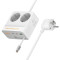 Мережевий фільтр HOCO AC28 Descanso White, 2 розетки, 2xUSB-C, 1xUSB-C cable, 1xUSB, 2м