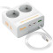Мережевий фільтр HOCO AC28 Descanso White, 2 розетки, 2xUSB-C, 1xUSB-C cable, 1xUSB, 2м