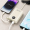 Повербанк DUDAO K14+ 1xUSB-C, 1xUSB-A w/2 cables 22.5W 20000mAh White (6977196680023)