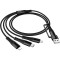 Кабель HOCO X123 Victory 3in1 Type-C to Lightning/Type-C/MicroUSB 1м Black