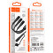 Кабель HOCO X123 Victory 3in1 Type-C to Lightning/Type-C/MicroUSB 1м Black