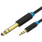 Кабель VENTION AUX Audio Cable mini-jack 3.5 mm - jack 6.35 mm 0.5м Black (BABBD)