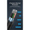 Кабель VENTION USB 2.0 A Male to Type-C Male 3A Cable LED Type 1.5м Black (CTFBG)