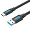 Кабель VENTION USB 3.0 A Male to Type-C Male 3A 0.15м Black (COZBG)