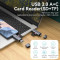 Кардрідер VENTION USB3.0 A+C SD+TF Card Reader Dual Drive Letter Gray (CLLH0)
