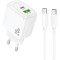 Зарядний пристрій HOCO CS54A Surplus 1xUSB-A, 1xUSB-C, PD20W, QC3.0 White w/Type-C cable (6942007631532)