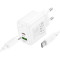 Зарядний пристрій HOCO CS54A Surplus 1xUSB-A, 1xUSB-C, PD20W, QC3.0 White w/Type-C cable (6942007631532)