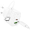 Зарядний пристрій HOCO CS54A Surplus 1xUSB-A, 1xUSB-C, PD20W, QC3.0 White w/Type-C cable (6942007631532)