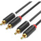 Кабель VENTION Audio 2xRCA - 2xRCA 1.5м Black (BCMBG)