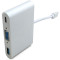 Порт-реплікатор EXTRADIGITAL USB-C to 1xUSB3.0, 1xVGA, 1xUSB-C PD (KBV1690)
