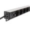 Блок розеток DIGITUS 19" Socket Strip with Aluminum Profile and Back-Up Fuse, 1U, 9xSchuko, 10А, без вимикача, 2м (DN-95437)