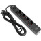 Сетевой фильтр VIDEX Oncord Black, 4 розетки, 1xUSB-C, 1xUSB, 3м (VF-PD43G1QC1PD-B)