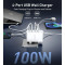 Зарядний пристрій CHOETECH PD9002 100W 3xUSB-C, 1xUSB-A, PD, QC, GaN Wall Charger White