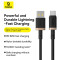 Кабель BASEUS Dura Series Fast Charging Cable USB-A to Type-C 60W 1м Black/Gold (P10377802U01-00)